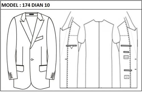CLASSIC - SINGLE BREASTED, 1 BUTTONS,PEAK  LAPEL JACKET-174_DIAN_10