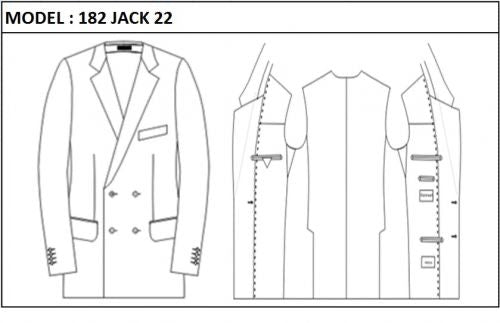 CLASSIC - DOUBLE BREASTED, 2 BUTTONS,NOTCH  LAPEL JACKET-182_JACK_22