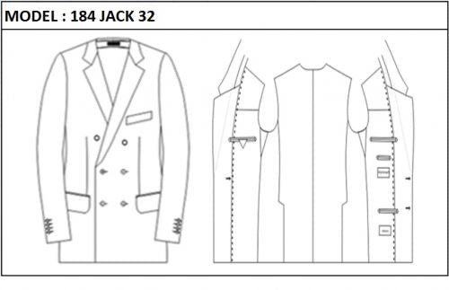 CLASSIC - DOUBLE BREASTED, 3 BUTTONS,NOTCH  LAPEL JACKET-184_JACK_32