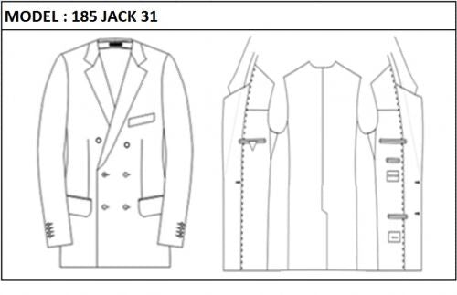 CLASSIC - DOUBLE BREASTED, 3 BUTTONS,NOTCH  LAPEL JACKET-185_JACK_31