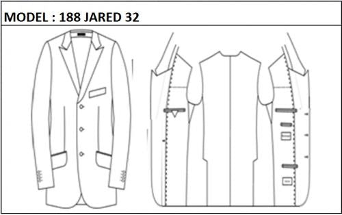CLASSIC - SINGLE BREASTED, 3 BUTTONS,PEAK  LAPEL JACKET-188_JARED_32