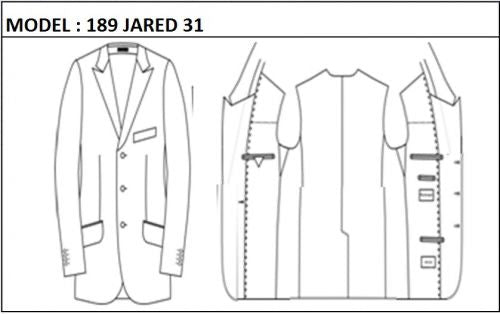 CLASSIC - SINGLE BREASTED, 3 BUTTONS,PEAK  LAPEL JACKET-189_JARED_31