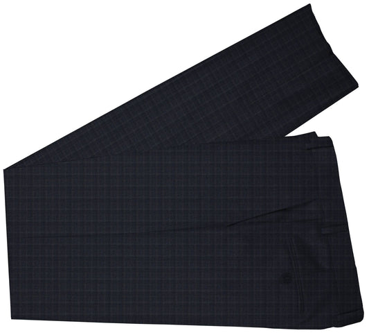 OXYGEN Black Rock Grey Windowpane Made To Measure Pant  - CER0024_MTM_SP