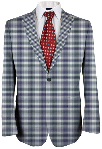 Pale Sky Blue Checks Made To Measure Jacket - VBC0047_MTM_SJ