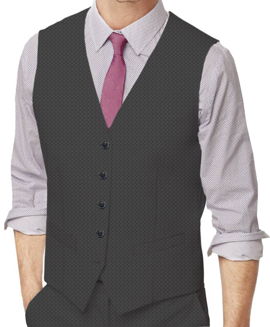 Trout Grey Sharkskin Made To Measure Vest - VBC0073_MTM_SV