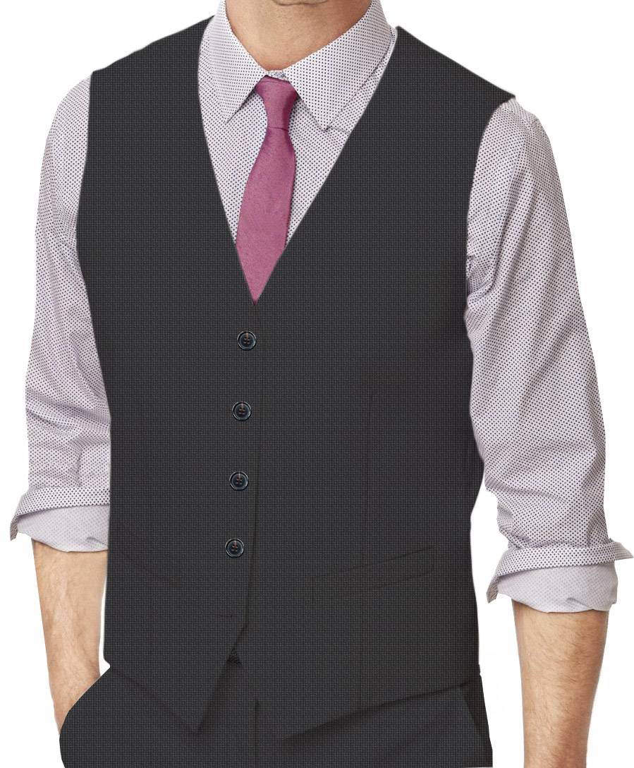 Payne's Grey Sharkskin Made To Measure Vest - VBC0074_MTM_SV