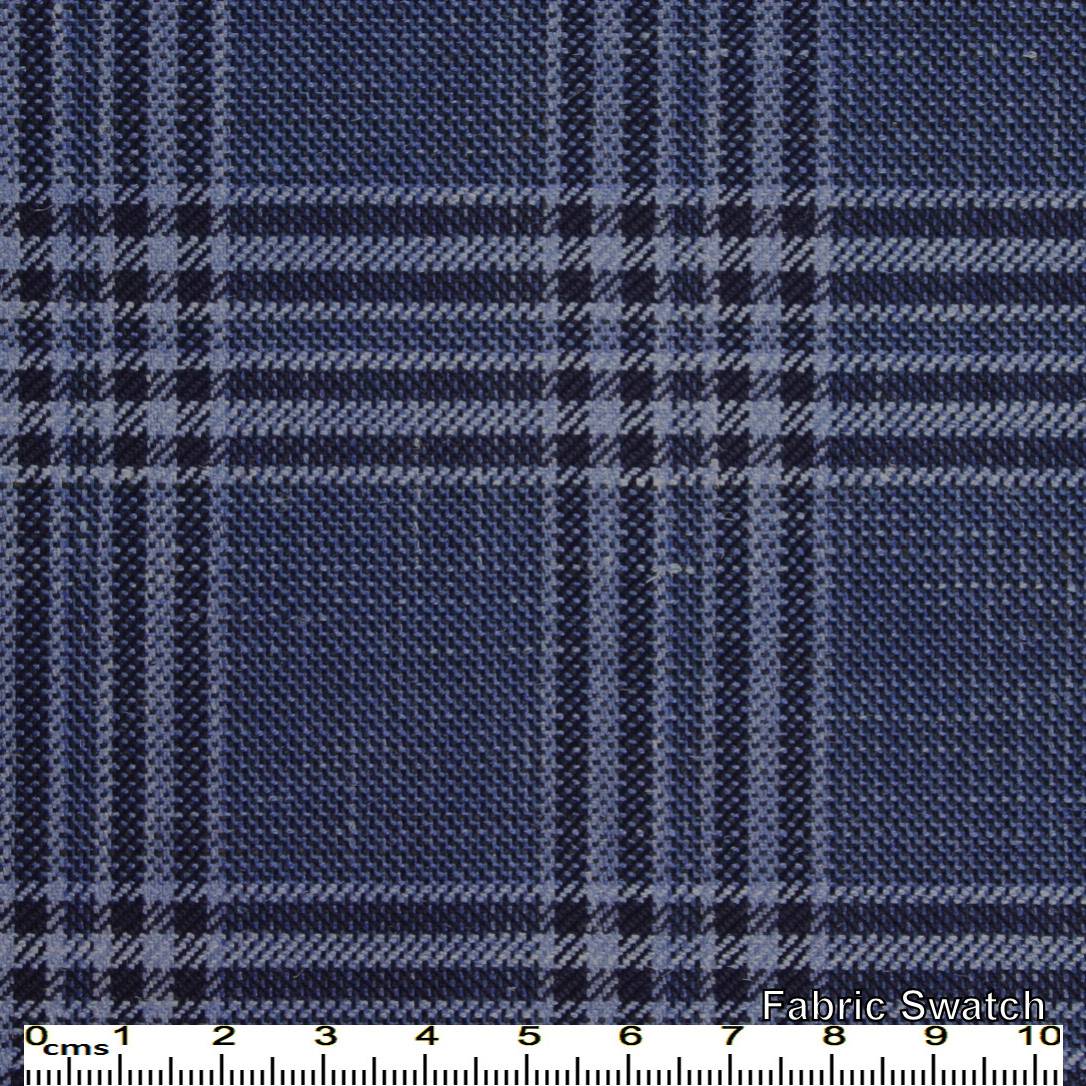 Biscay Blue Plaid Made To Measure Vest - VBC0538_MTM_SV