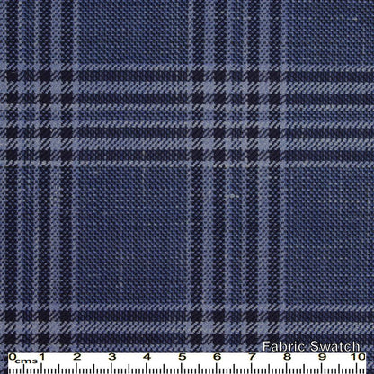 Biscay Blue Plaid Made To Measure Vest - VBC0538_MTM_SV