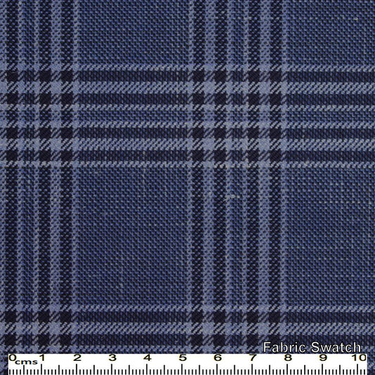 Biscay Blue Plaid Made To Measure Vest - VBC0538_MTM_SV