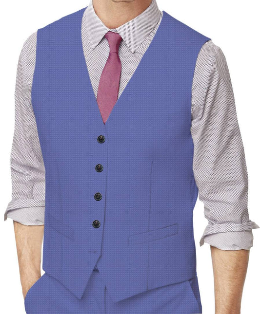 Moody Blue Plain Made To Measure Vest - VBC0518_MTM_SV