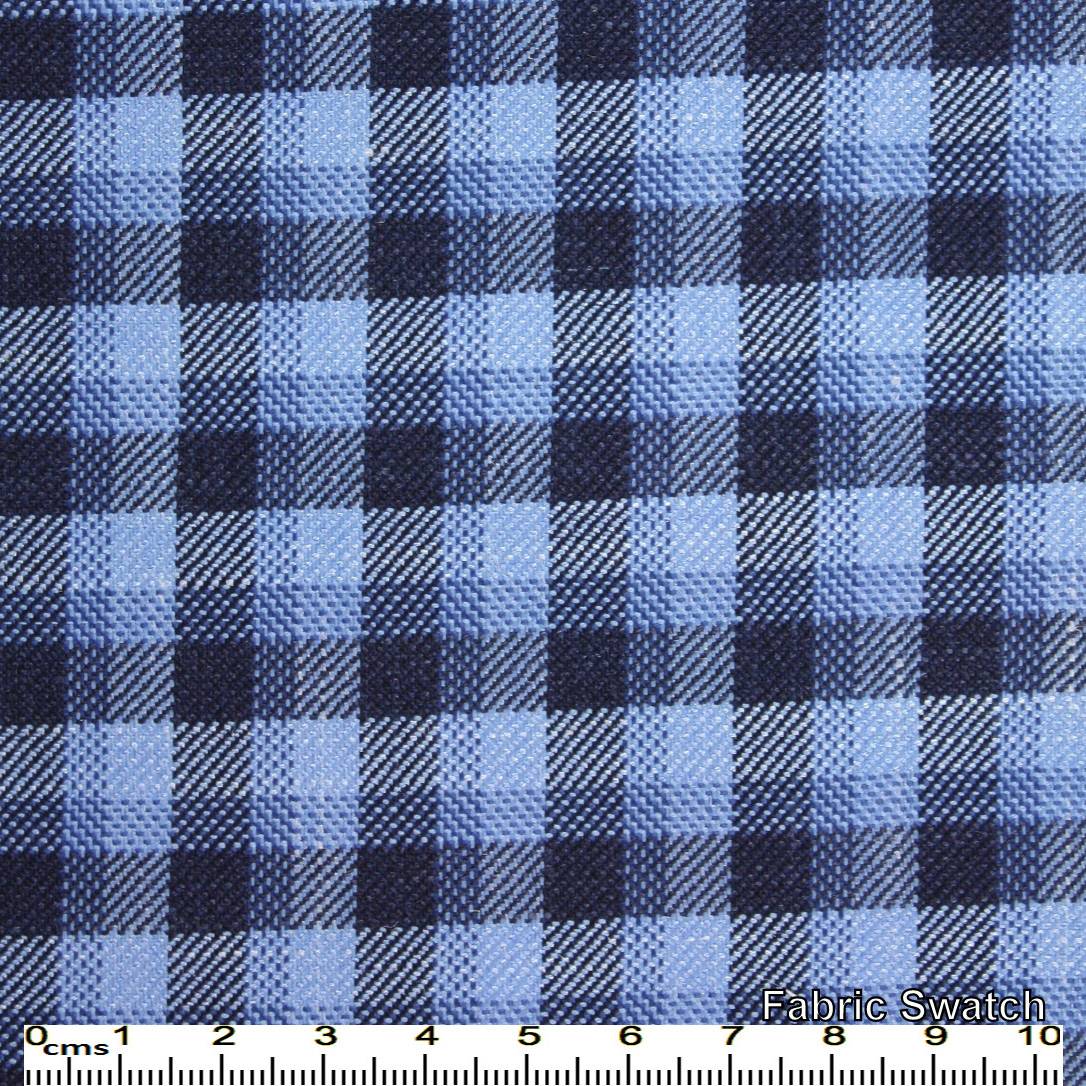 Portage Blue Check Made To Measure Vest - VBC0530_MTM_SV