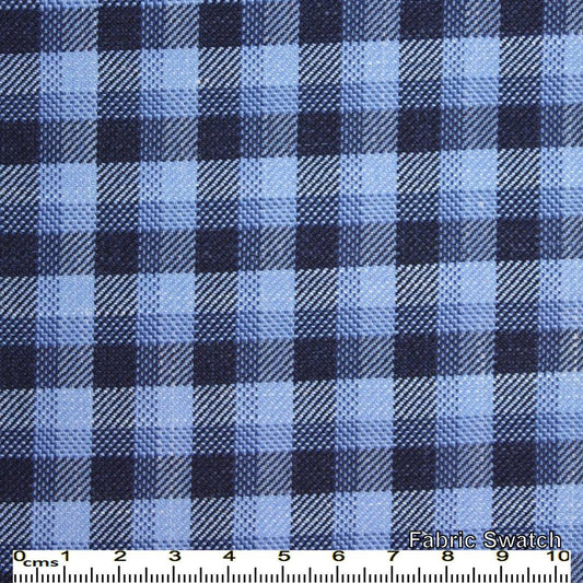 Portage Blue Check Made To Measure Vest - VBC0530_MTM_SV