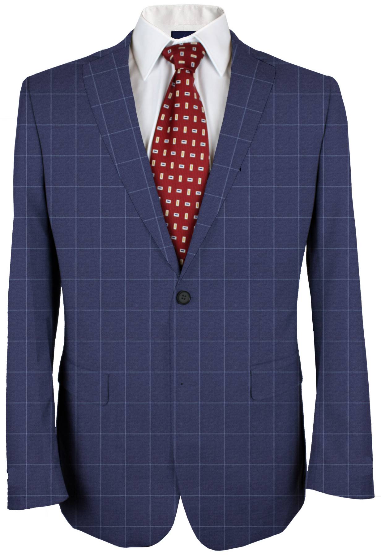 Corn Flower Blue Windowpane Made To Measure Jacket - VBC0078_MTM_SJ