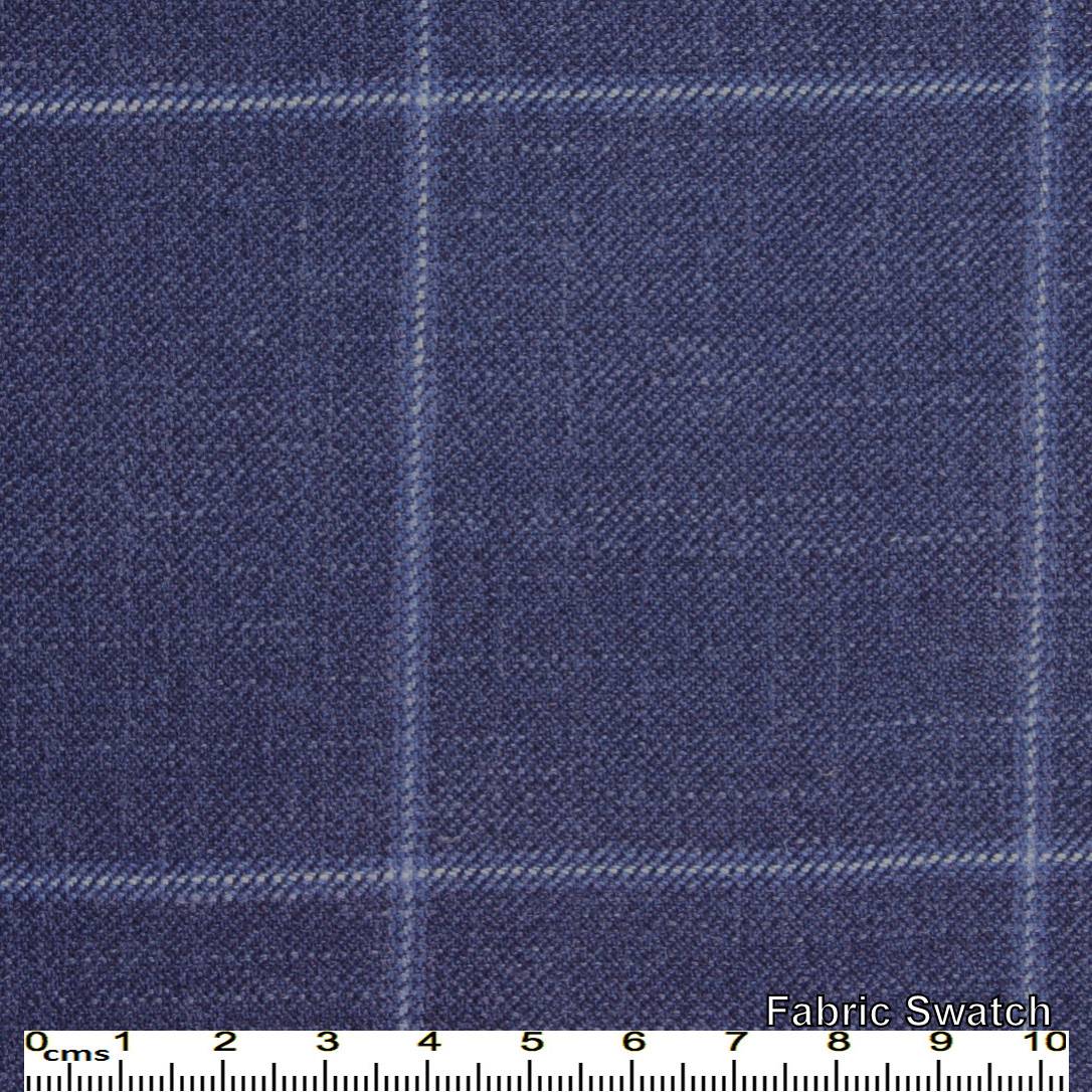 Corn Flower Blue Windowpane Made To Measure Jacket - VBC0078_MTM_SJ