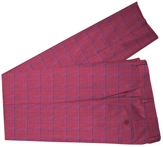 Cranberry Red Windowpane Made To Measure Pant - VBC0080_MTM_SP