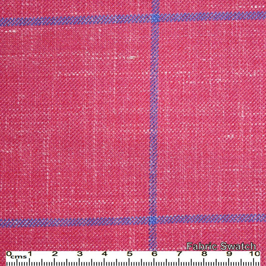 Cranberry Red Windowpane Made To Measure Vest - VBC0080_MTM_SV