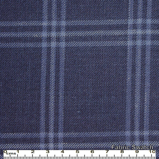 Blue Zodiac Plaid Made To Measure Vest - VBC0082_MTM_SV