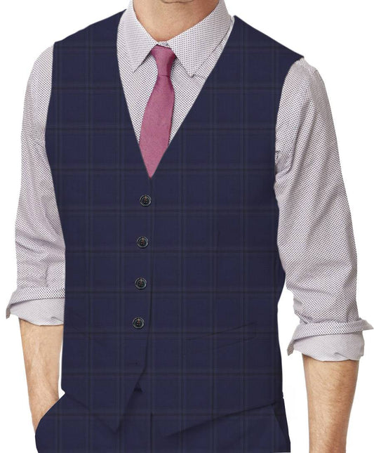 Cloud Burst Plaid Made To Measure Vest - VBC0098_MTM_SV