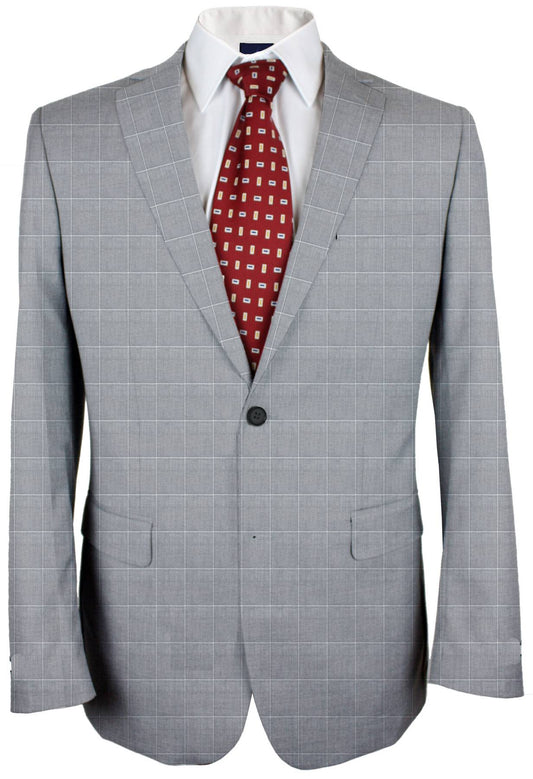 Grey Chateau Windowpane Made To Measure Jacket - VBC0099_MTM_SJ