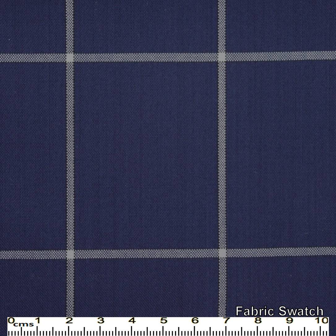 Bunting Blue Windowpane Made To Measure Vest - VBC0100_MTM_SV