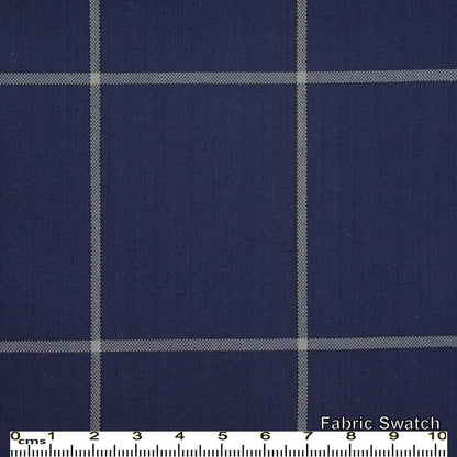 Bunting Blue Windowpane Made To Measure Vest - VBC0100_MTM_SV