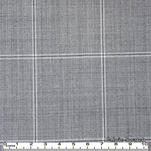 Grey Chateau Windowpane Made To Measure Vest - VBC0127_MTM_SV