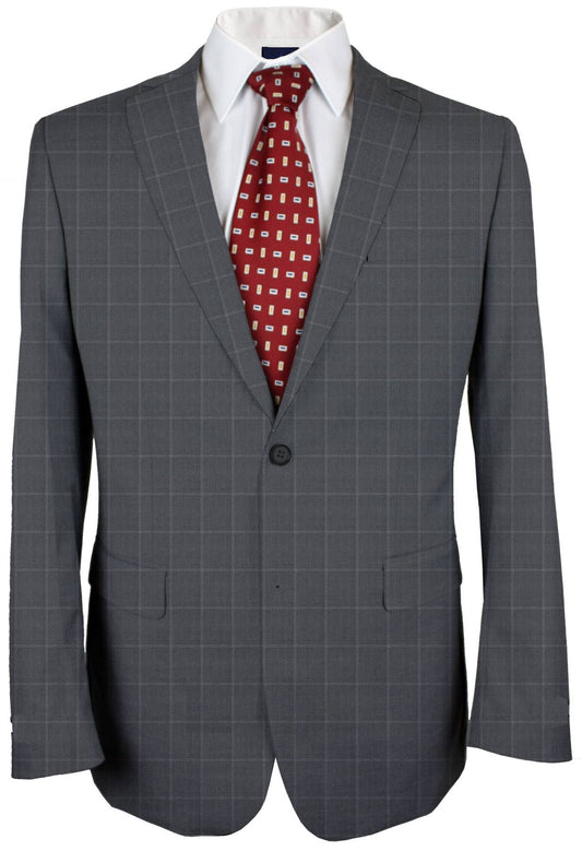 Bright Grey Windowpane Made To Measure Jacket - VBC0128_MTM_SJ