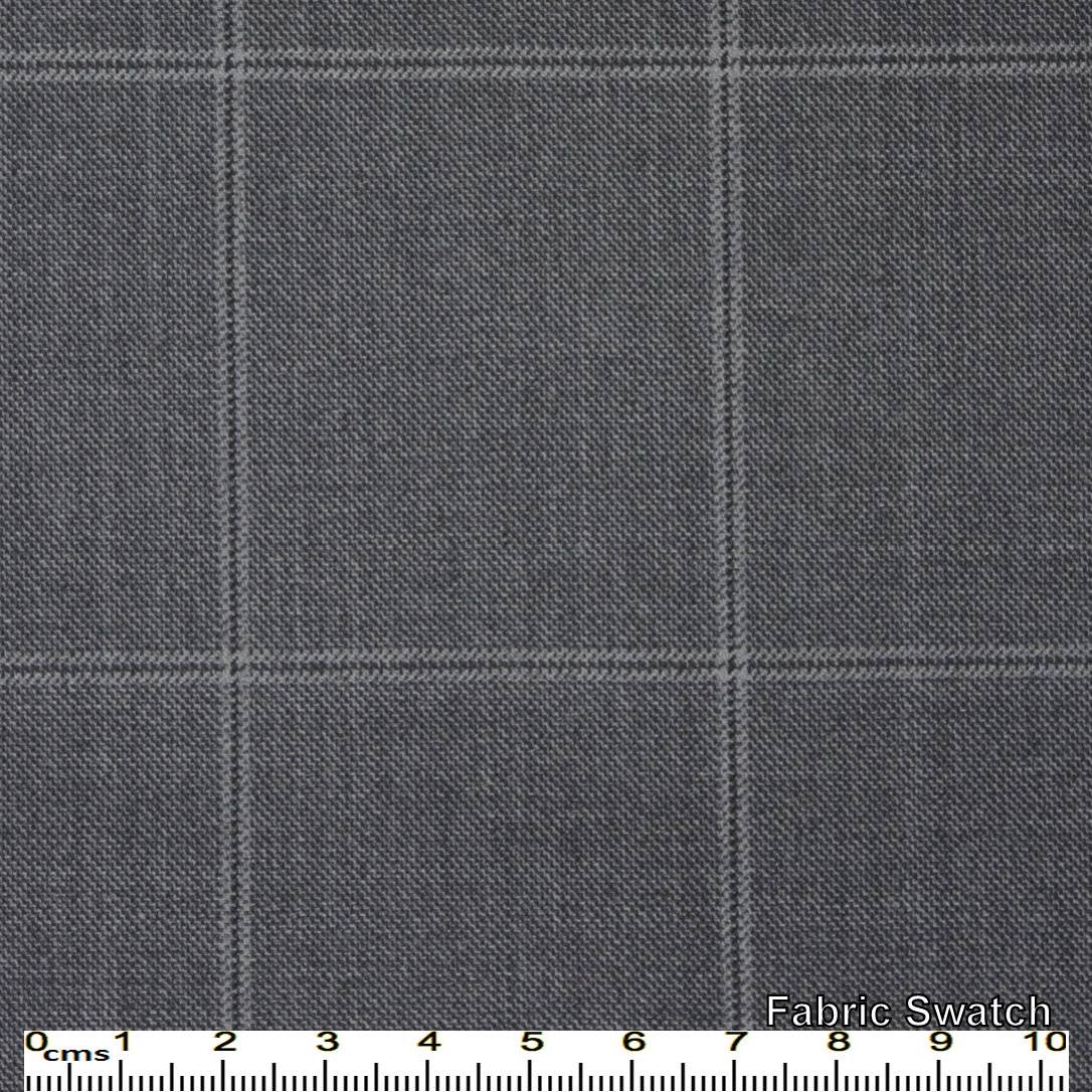 Bright Grey Windowpane Made To Measure Vest - VBC0128_MTM_SV