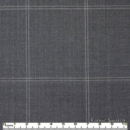 Bright Grey Windowpane Made To Measure Vest - VBC0128_MTM_SV