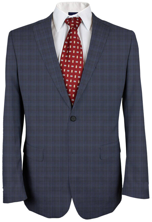 East Bay Blue Plaid Made To Measure Jacket - VBC0141_MTM_SJ