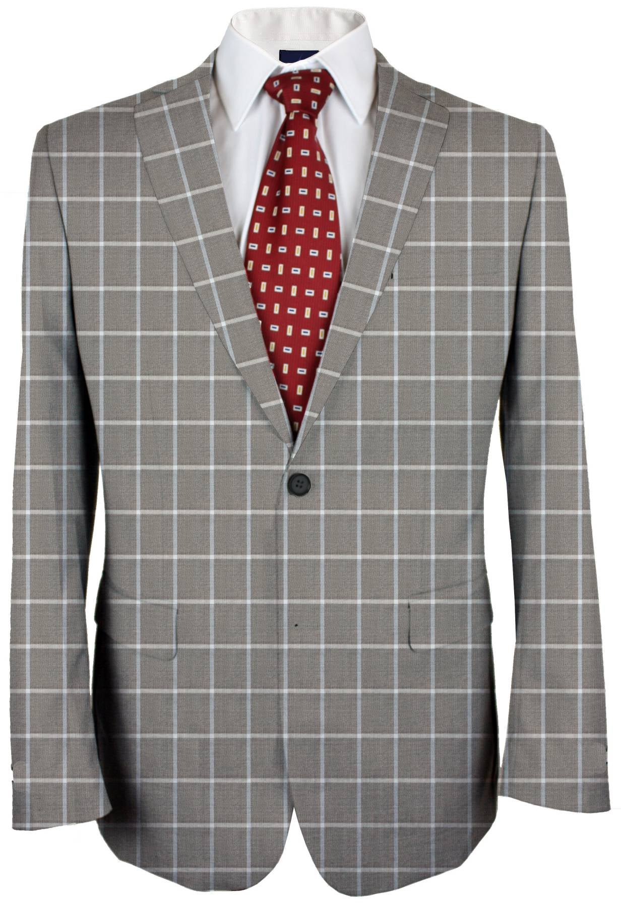 Heathered Grey Windowpane Made To Measure Jacket - VBC0142_MTM_SJ