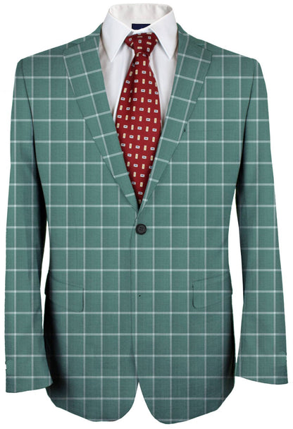 Patina Green windowpane Made To Measure Jacket - VBC0143_MTM_SJ