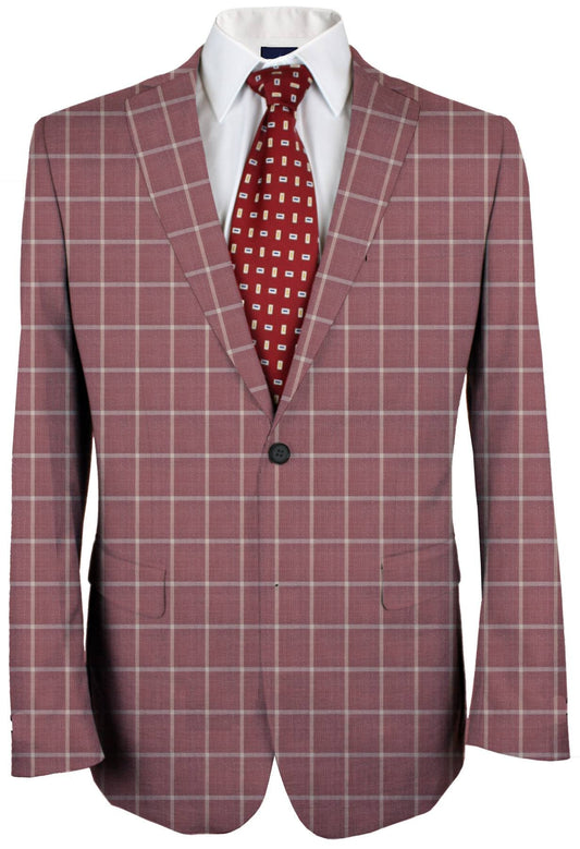 Rose Taupe Violet Windowpane Made To Measure Jacket - VBC0144_MTM_SJ