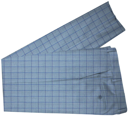 Spindle Blue  Windowpane Made To Measure Pant - VBC0145_MTM_SP