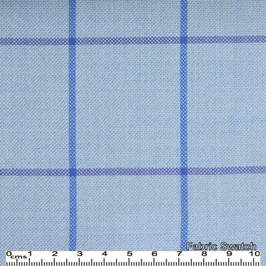 Spindle Blue  Windowpane Made To Measure Vest - VBC0145_MTM_SV