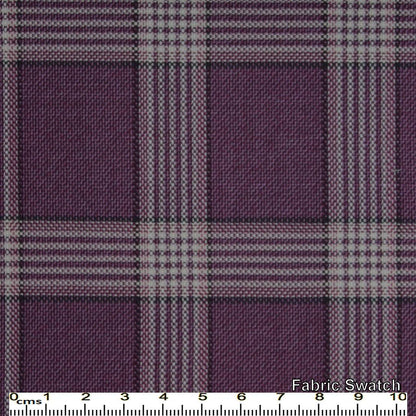 Loulou Violet Glencheck Made To Measure Vest - VBC0151_MTM_SV