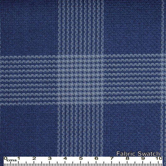 Catalina Blue Glencheck Made To Measure Vest - VBC0152_MTM_SV