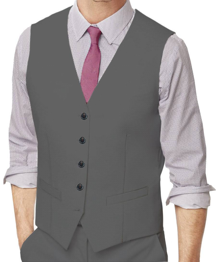 Mid Grey Nailhead Made To Measure Vest - VBC0167_MTM_SV