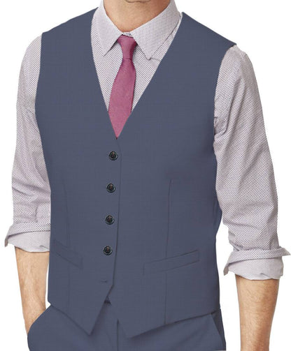 Slate Grey Nailhead Made To Measure Vest - VBC0169_MTM_SV