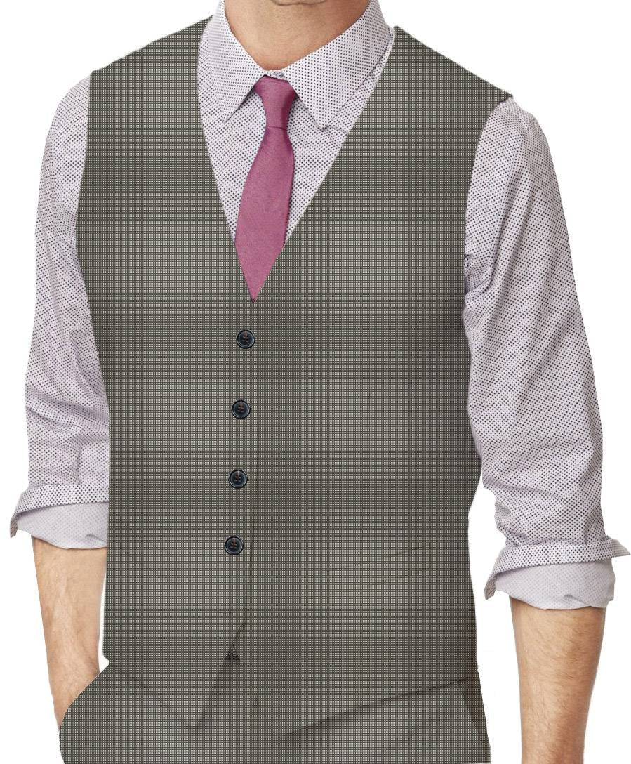 Boulder Grey Nailhead Made To Measure Vest - VBC0179_MTM_SV