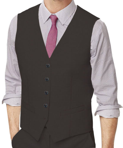 Ebony Clay Grey Nailhead Made To Measure Vest - VBC0180_MTM_SV