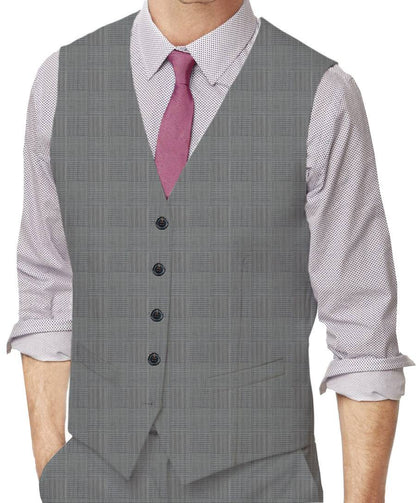 Zircon Grey Glencheck Made To Measure Vest - VBC0181_MTM_SV