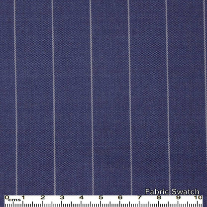 Corn Flower Blue Chalkstripe Made To Measure Vest - VBC0183_MTM_SV