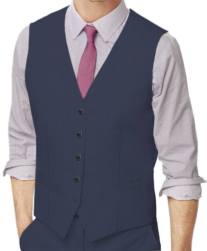 Kashmir Blue Nailhead Made To Measure Vest - VBC0467_MTM_SV