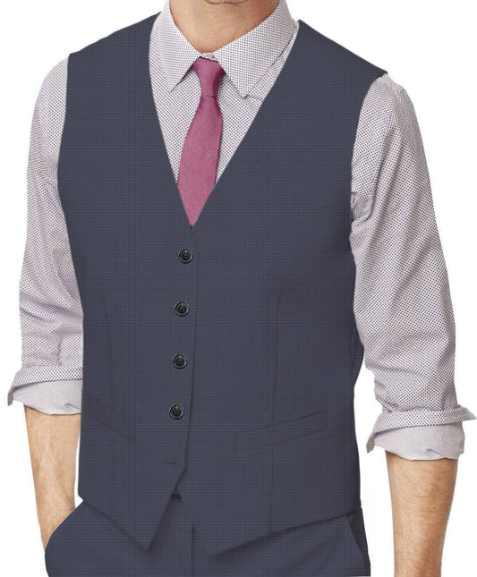 Comet Blue Nailhead Made To Measure Vest - VBC0468_MTM_SV