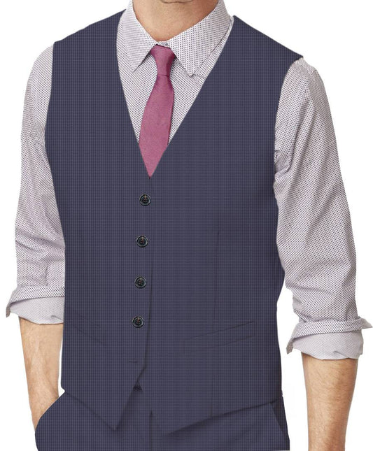 Gun Powder Violet Checks Made To Measure Vest - VBC0482_MTM_SV