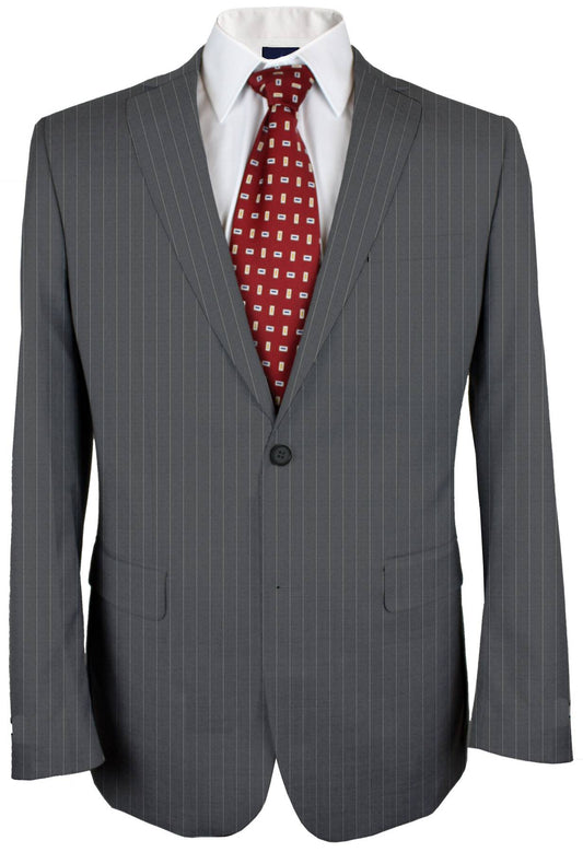 Bright Grey Stripes  Made To Measure Jacket - VBC0485_MTM_SJ