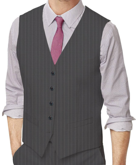 Bright Grey Stripes  Made To Measure Vest - VBC0485_MTM_SV