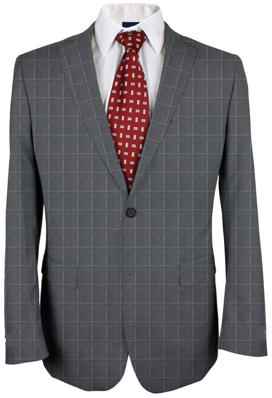 Shuttle Grey Windowpane Made To Measure Jacket - VBC0470_MTM_SJ