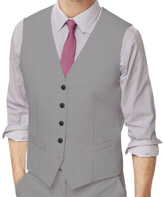 Grey Chateau Stripes Made To Measure Vest - VBC0473_MTM_SV